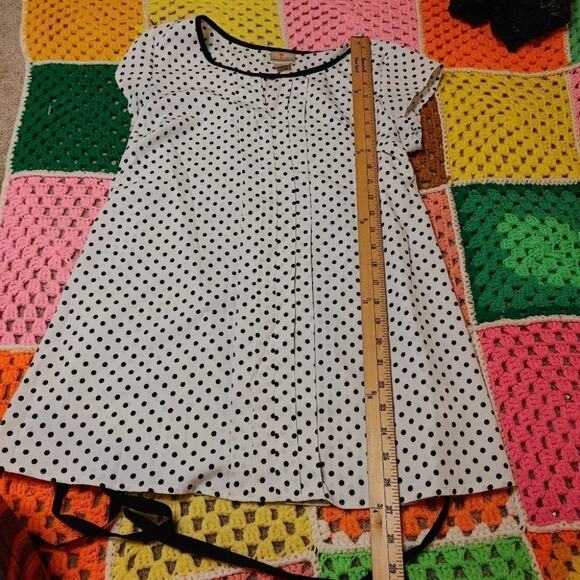 Two Hearts Maternity Size Small Maternity Short Dress Polka Dot White Black Tuni - Picture 4 of 14